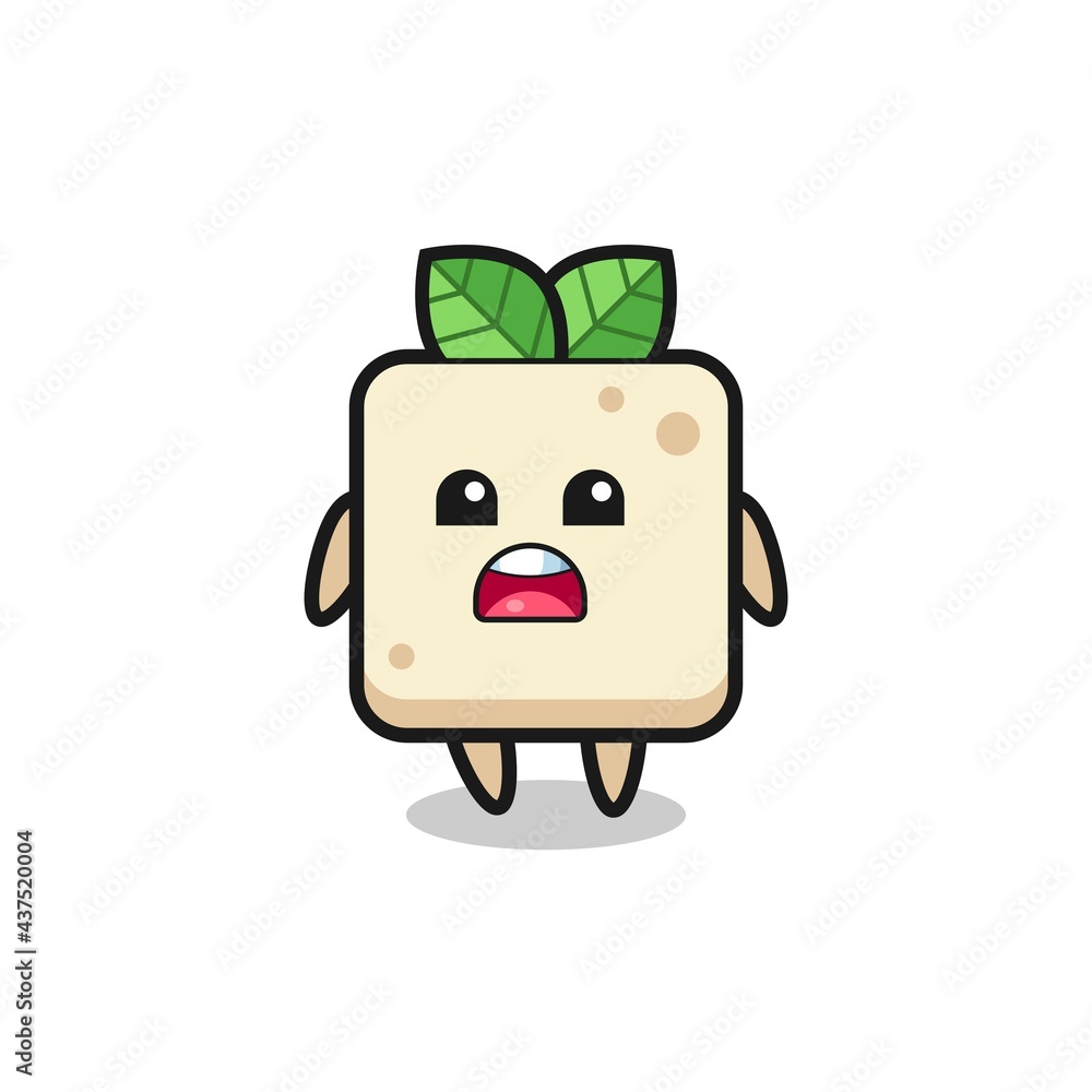 tofu illustration with apologizing expression, saying I am sorry