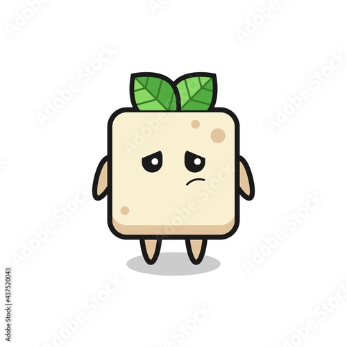 the lazy gesture of tofu cartoon character
