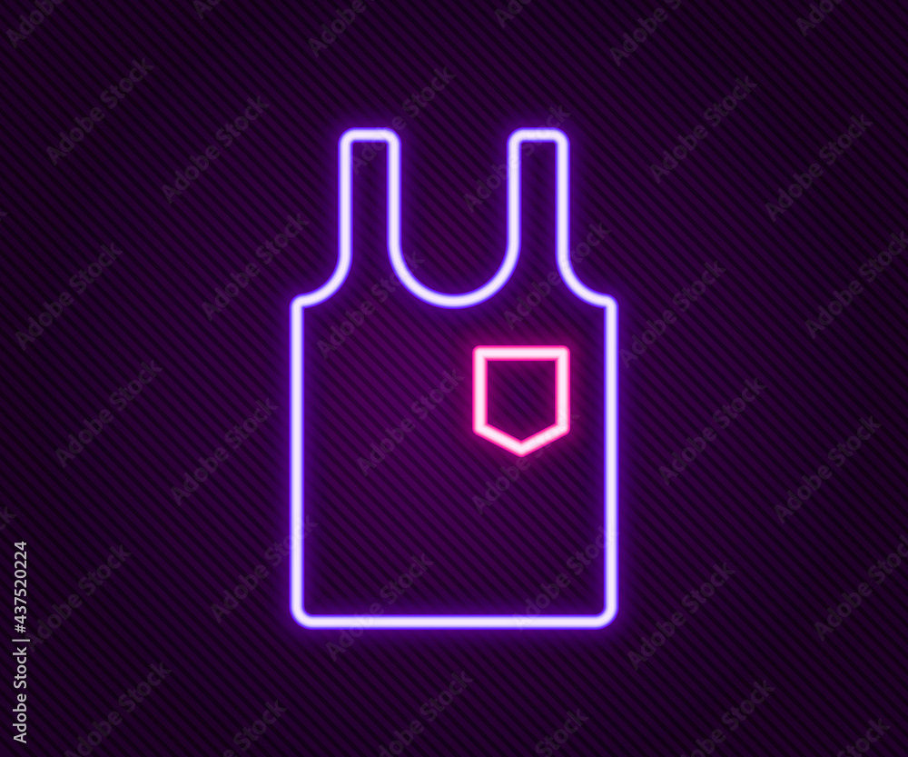 Glowing neon line Sleeveless T-shirt icon isolated on black background. Colorful outline concept. Vector Glowing neon line Sleeveless T-shirt icon isolated on black background. Colorful outline concept. Vector