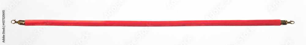 Obraz premium Red velvet rope barriers isolated on white background