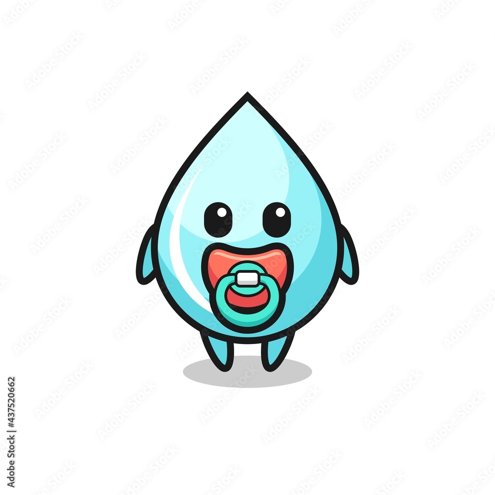baby water drop cartoon character with pacifier baby water drop cartoon character with pacifier