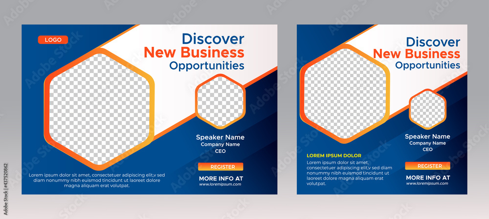Business Conference live webinar banner invitation and social media post template. Business webinar invitation design. Vector EPS Business Conference live webinar banner invitation and social media post template. Business webinar invitation design. Vector EPS