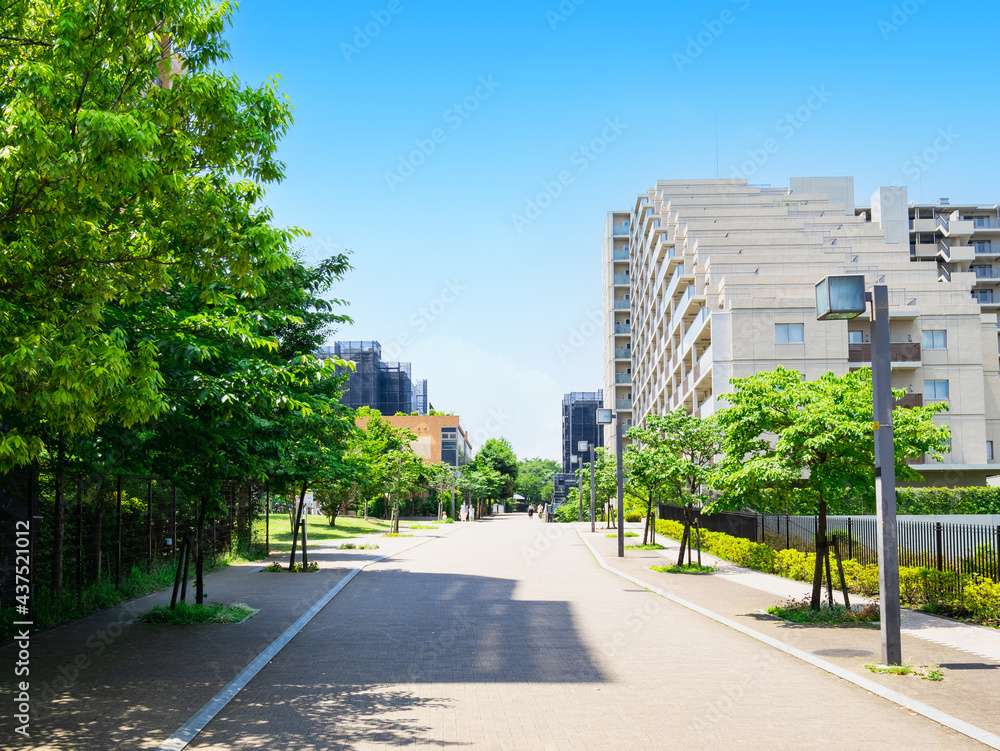 マンションが建ち並ぶ住宅街