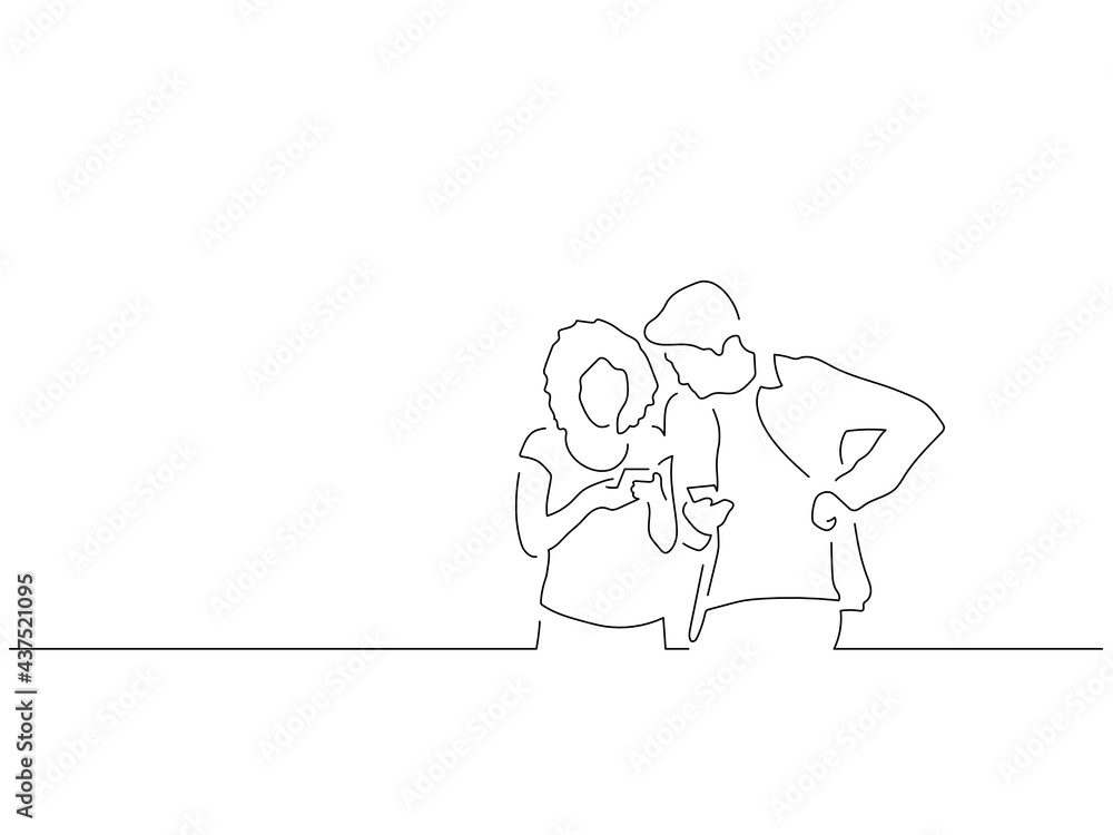 Teamwork line drawing, vector illustration design. Teamwork line drawing, vector illustration design.
