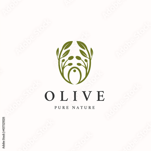 Olive oil logo icon design template vector