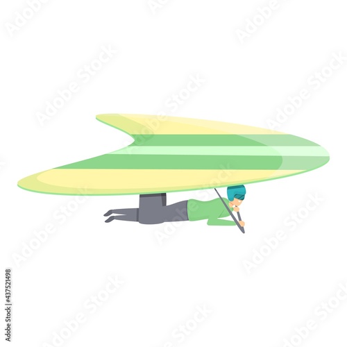 Fly hang glider icon. Cartoon of Fly hang glider vector icon for web design isolated on white background