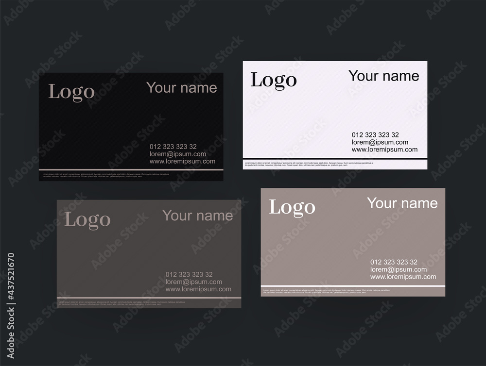 Modern business card design. Minimalistic business card template.