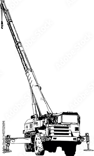 Vector image of an industrial truck crane