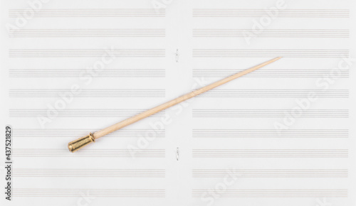 conductor stick and sheet music