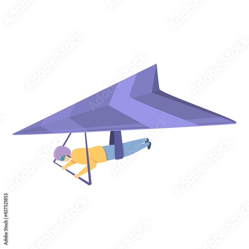 Parachute hang glider icon. Cartoon of Parachute hang glider vector icon for web design isolated on white background