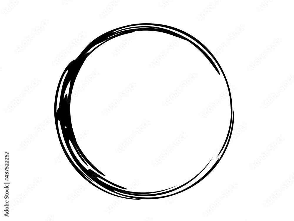 Grunge circle made of black paint using art brush.Grunge oval shape can be used as marking element.Grunge oval logo. Grunge circle made of black paint using art brush.Grunge oval shape can be used as marking element.Grunge oval logo.