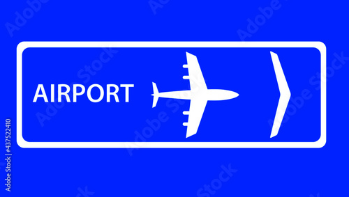 Direction sign showing the airport.
Vector design Eps 10