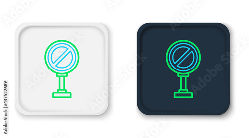 Line Stop sign icon isolated on white background. Traffic regulatory warning stop symbol. Colorful outline concept. Vector
