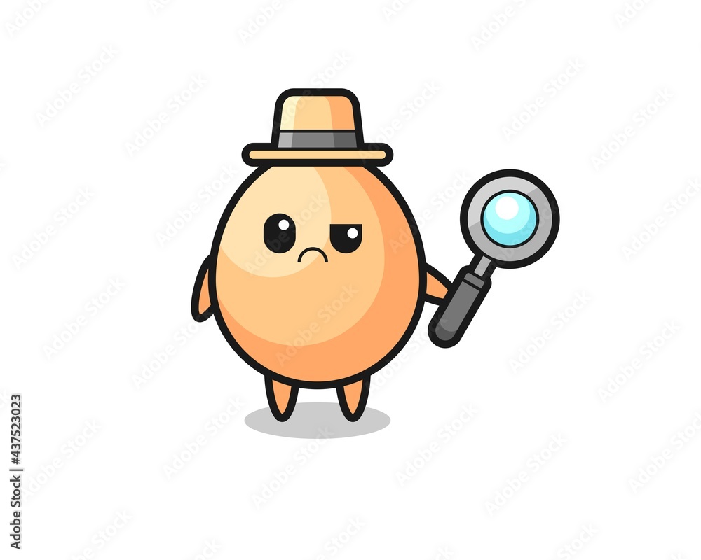 the mascot of cute egg as a detective the mascot of cute egg as a detective