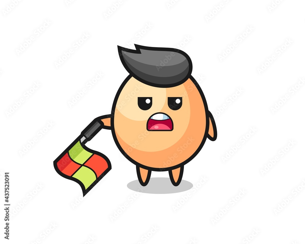 egg character as line judge hold the flag down at a 45 degree angle egg character as line judge hold the flag down at a 45 degree angle