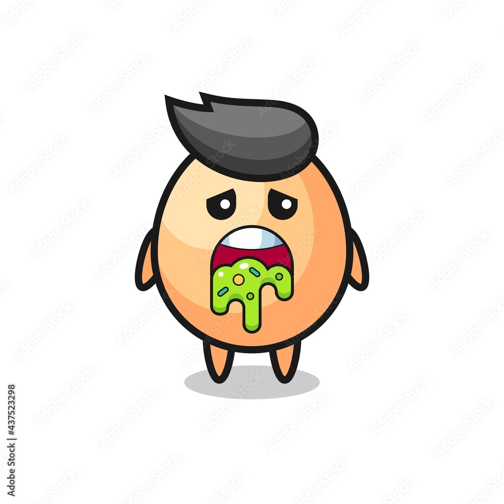 Obraz premium the cute egg character with puke