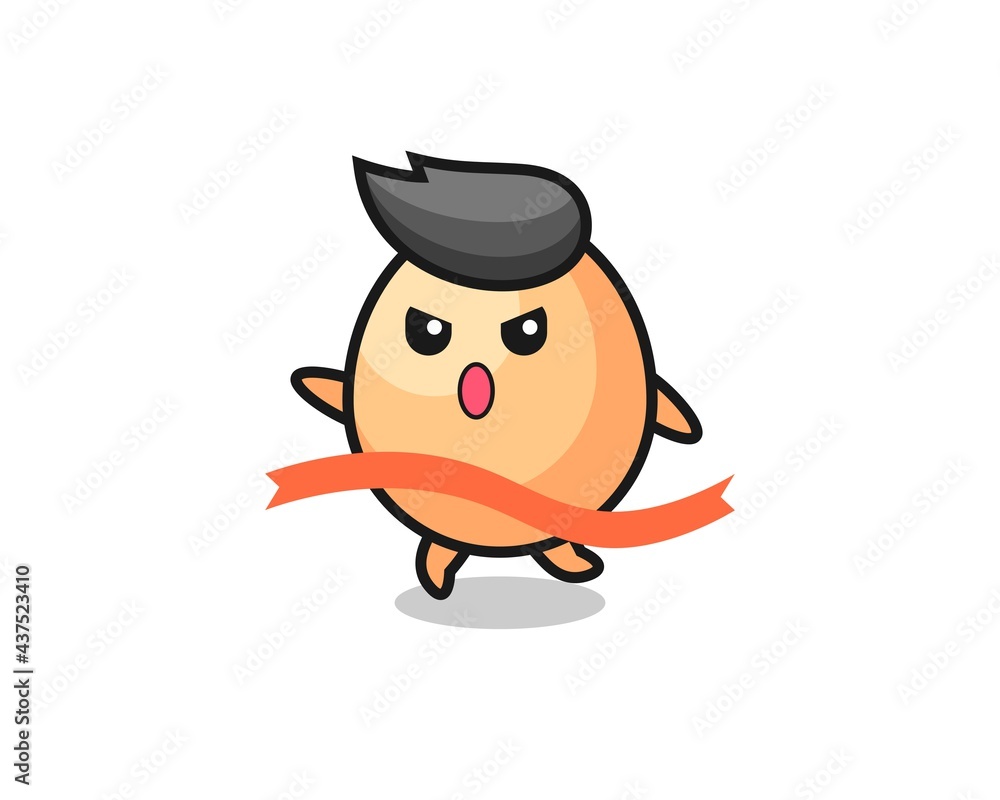 Fototapeta premium cute egg illustration is reaching the finish