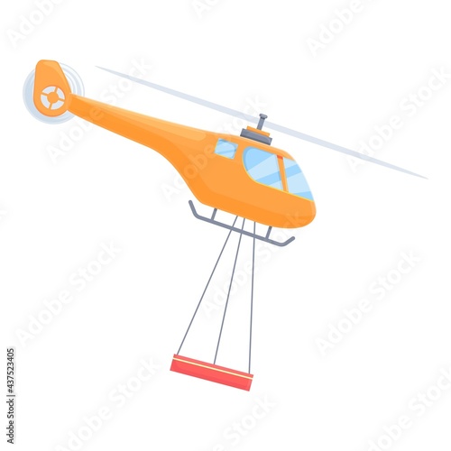 Helicopter evacuation icon. Cartoon of Helicopter evacuation vector icon for web design isolated on white background