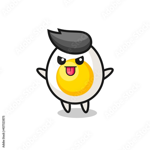 naughty boiled egg character in mocking pose © heriyusuf