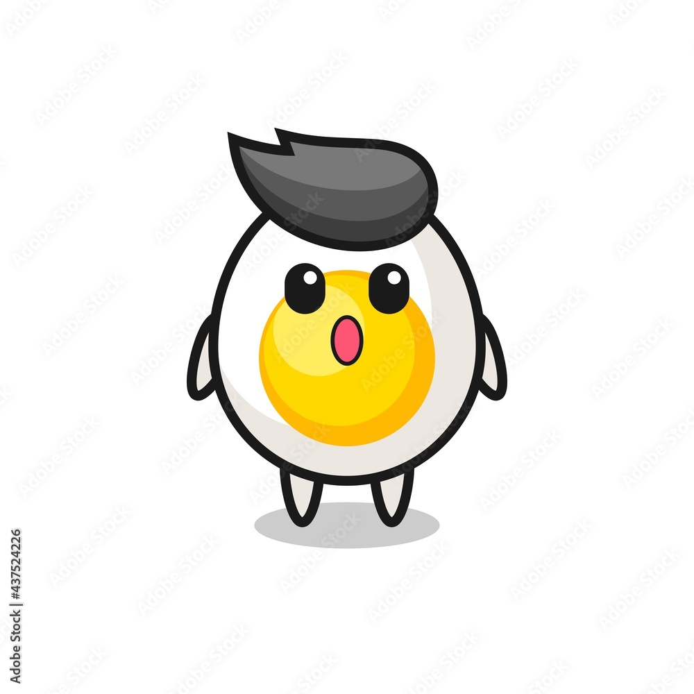 Fototapeta premium the amazed expression of the boiled egg cartoon