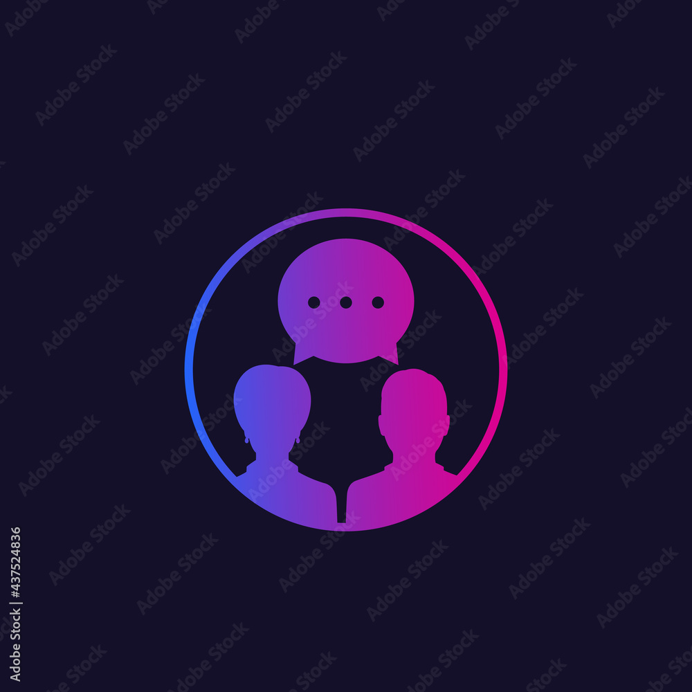 debate vector icon with man and woman debate vector icon with man and woman