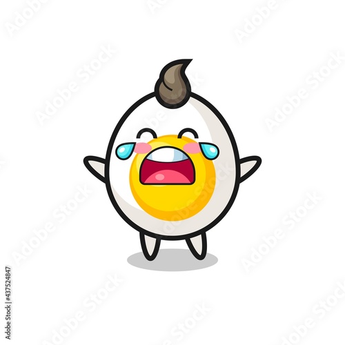 wrathful expression of the boiled egg mascot character