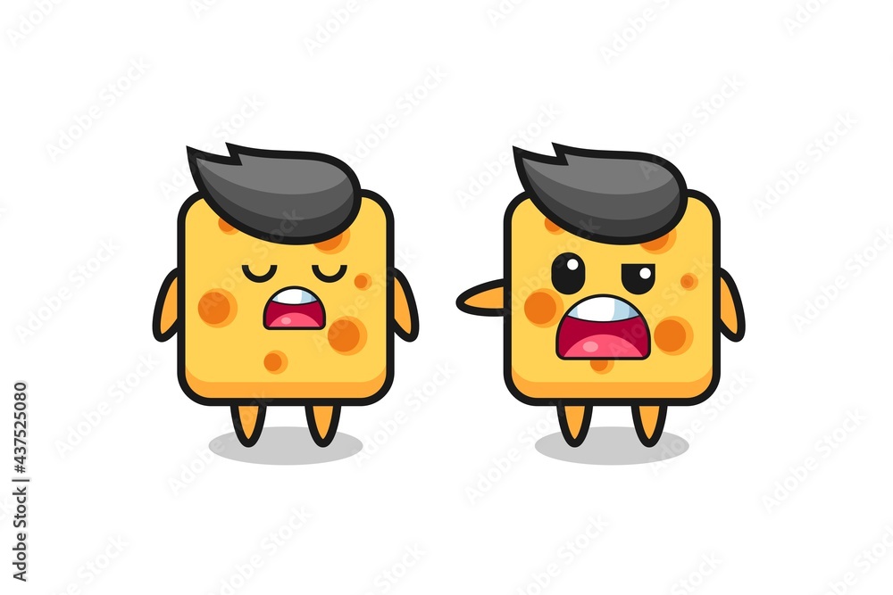 cute cheese cartoon wearing a mask