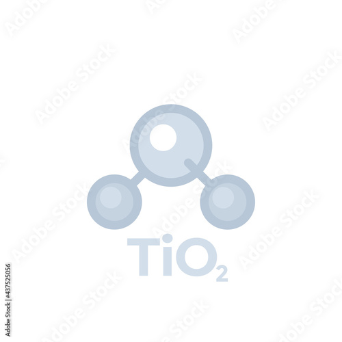 titanium dioxide, TiO2 molecule, icon isolated on white