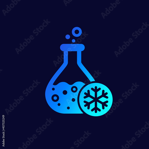 endothermic chemical reaction icon, vector photo