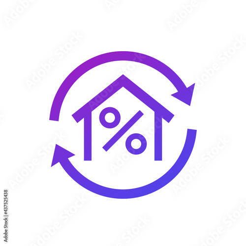 mortgage refinance icon, loan refinancing