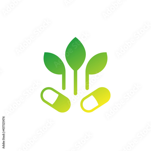 natural supplements, vitamin icon on white