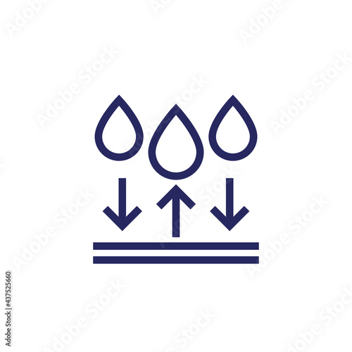 waterproof or water resistant line icon