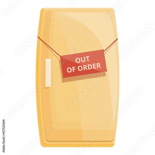 Out of order refrigerator repair icon. Cartoon of Out of order refrigerator repair vector icon for web design isolated on white background