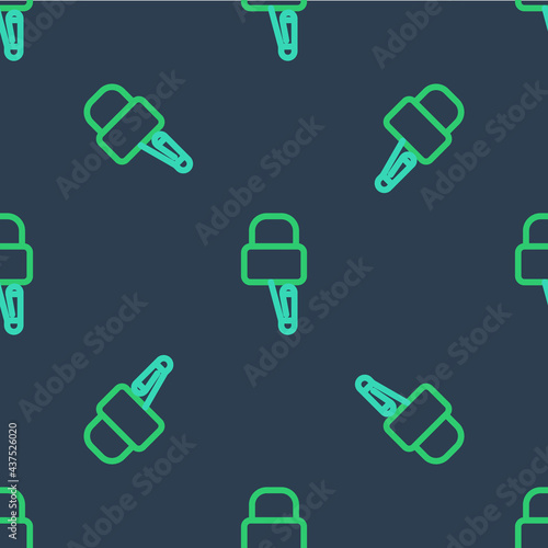 Line Lockpicks or lock picks for lock picking icon isolated seamless pattern on blue background. Vector © Kostiantyn