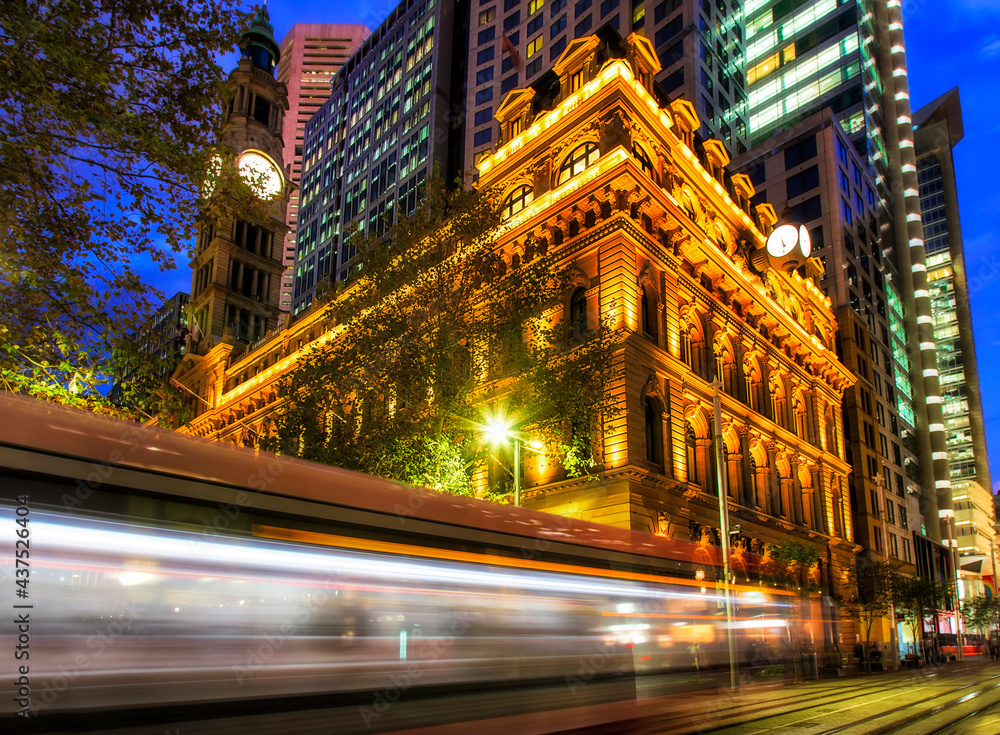 Sydney GPO tram blur to south