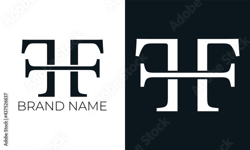 Initial letter f logo vector design template. Creative modern trendy f and h typography and black colors.