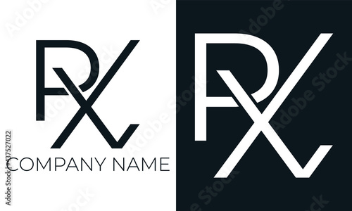 Initial letter px logo vector design template. Creative modern trendy p and x typography and black colors.