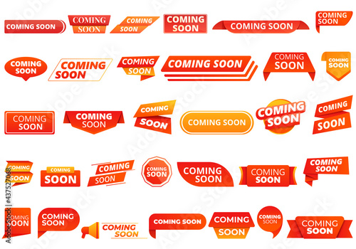 Coming soon icon. Cartoon of coming soon vector icon for web design isolated on white background
