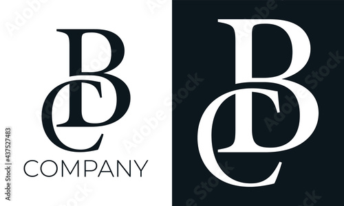 Initial letter bc logo vector design template. Creative modern trendy b and c typography and black colors.