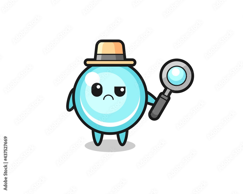 the mascot of cute bubble as a detective the mascot of cute bubble as a detective