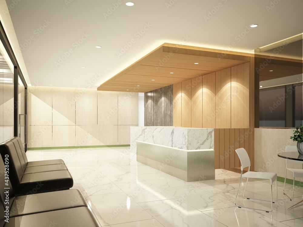 Fototapeta premium Sketch design of interior reception