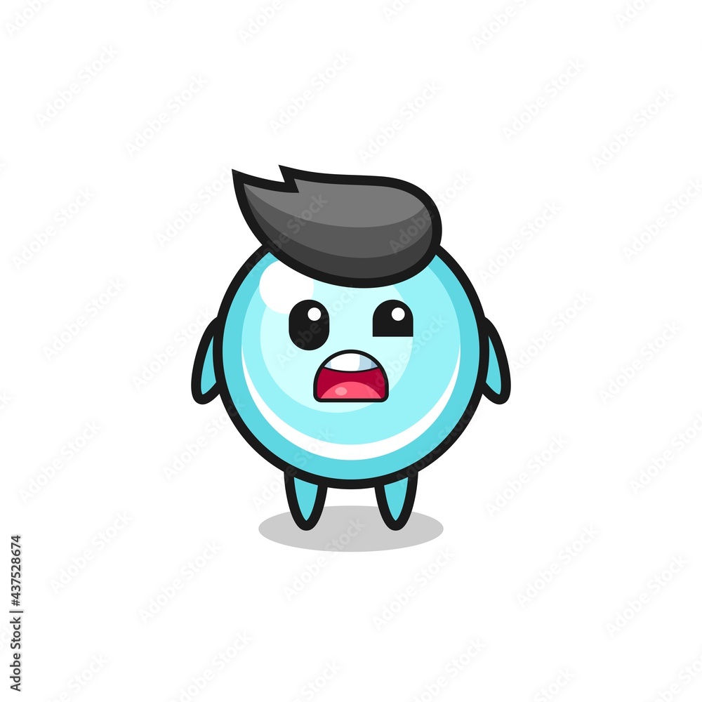 the shocked face of the cute bubble mascot the shocked face of the cute bubble mascot