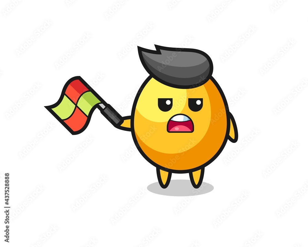golden egg cartoon as the line judge hold the flag up at a 45 degree angle golden egg cartoon as the line judge hold the flag up at a 45 degree angle