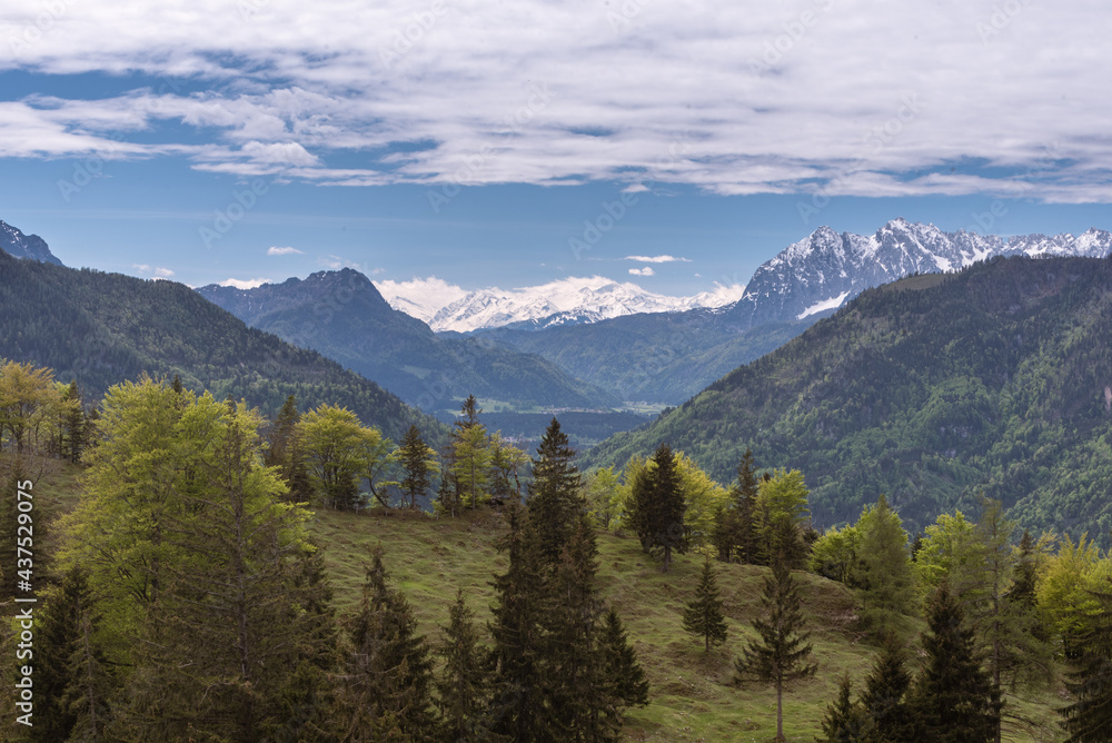Blick ins Tal und Berge von der Obaerauerbrunsbach Alm