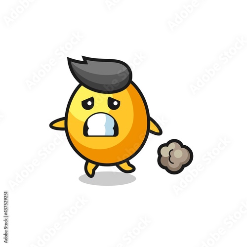 illustration of the golden egg running in fear