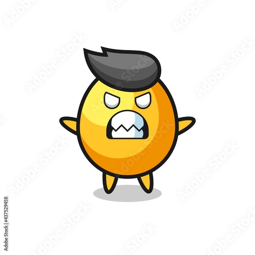wrathful expression of the golden egg mascot character