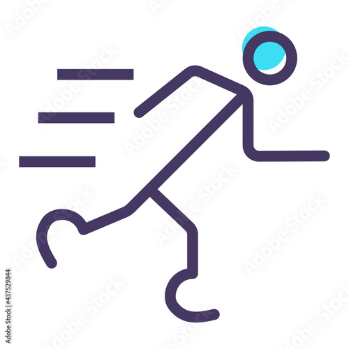 Running With Prosthetic Leg Icon