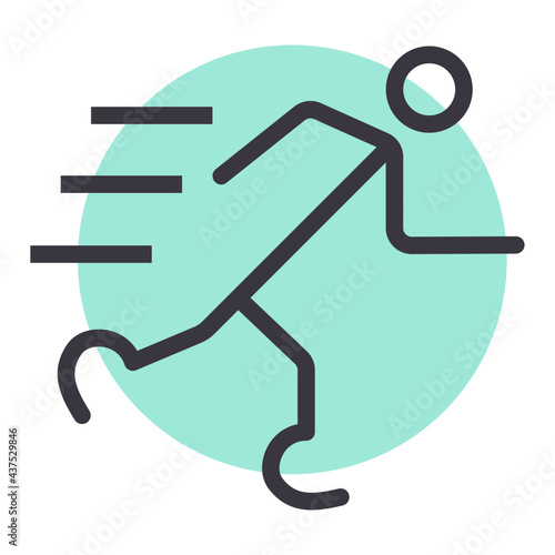 Running With Prosthetic Leg Icon