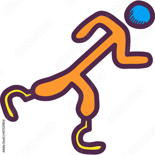 Running With Prosthetic Leg Icon