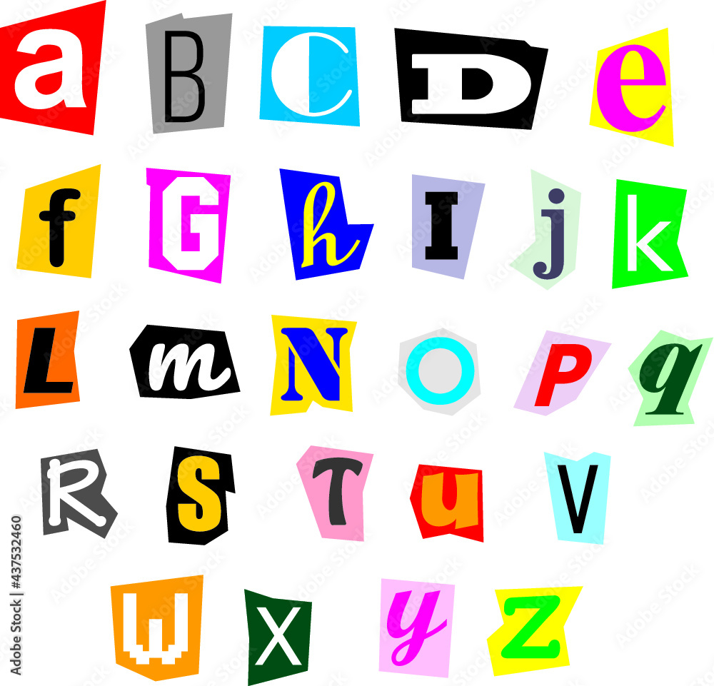 Vector illustration of the ripped letters Vector illustration of the ripped letters